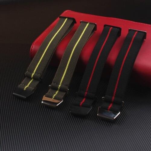 Black Green 20mm 22mm French Troops Parachute Bag Nato Zulu Elastic Nylon Belt Watch Strap Bracelet Military Watch Band