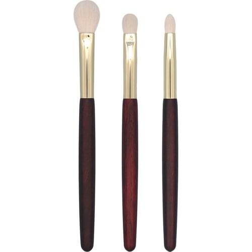 F99 Professional Handmade Makeup Brush Set 3pcs Soft Saikoho Goat Hair Eye Shadow Brush Red Sandalwood Make Up Brushes Kit