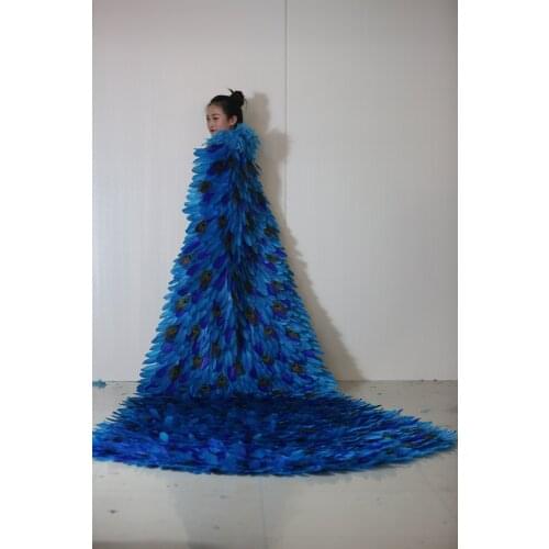 Hot sale peacock feather angel wings costume party cosplay photography props dress adults stage performance