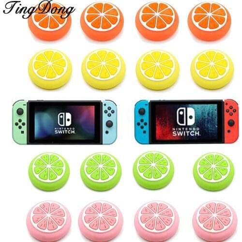 For Nintendo Switch Lite Joy con thumb grip caps soft Controller Cover Joystick rubber Gamepad Button Lemon Cases NS Accessorie