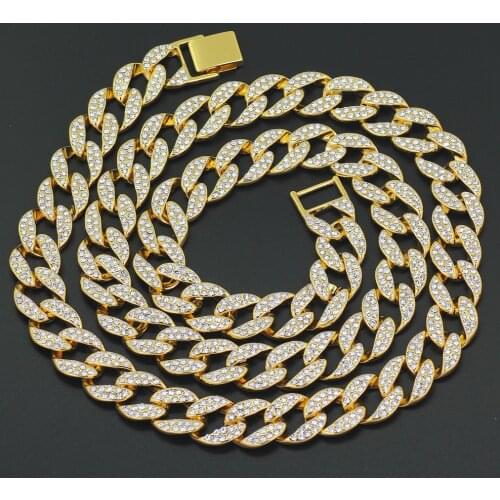 New Fashion Charm 16inch 18inch 20inch 24inch 30 Inch Hip Hop Iced Out Cuban Chain Cuban Link Chain Necklace Bling Jewelry