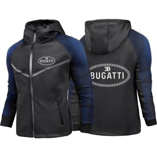 Mans 2021 AutumnBugatti Car Logo Mens Decal Unisex Sweatshirts Cotton College Customize Racing suits Hoodies