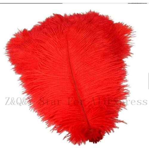 Natural 10-100PCS ostrich hair 45-50CM (18-20 inches) dyed big red DIY craft jewelry decoration jewelry clothing feather