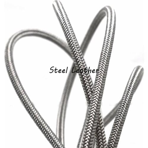 2m/lot Approx 6mm stainless steel braided cords for bracelets jewelry diy material braid stainless steel thread cords wholesale