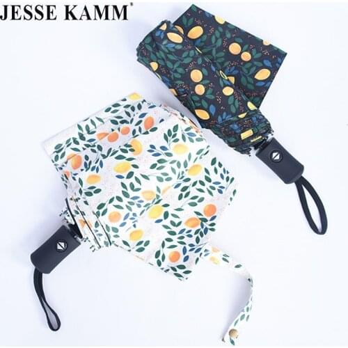 JESSE KAMM full automatic umbrella small fresh mens and womens sun umbrella folding sunshade vinyl anti-uv umbrella