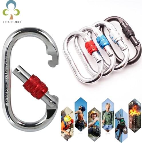 Professional Carabiner O Shape 25KN Carbiner Hooks Climbing Ascend Security Safety Master Lock Outdoor Protective Equipment GYH