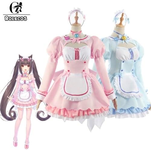 ROLECOS NEKOPARA Vol.4 Cosplay Costumes Chocola Vanilla Maid Dress Cosplay Costume Cat Neko Women Girl Outfits