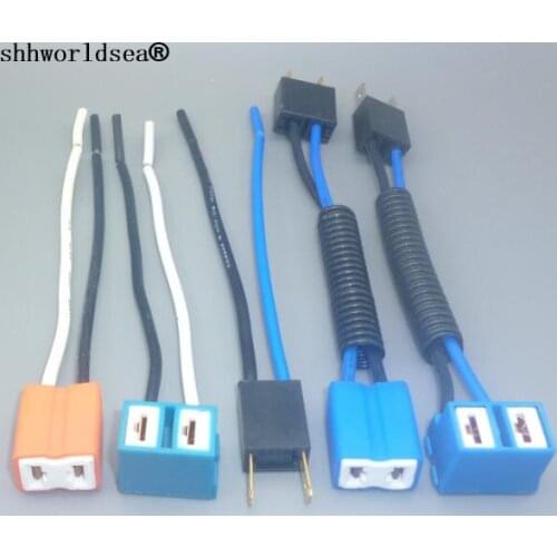 Shhworldsea 2pcs h7 led bulb Ceramic holder car headlight h7 socket adapter for h7 led headlight fog light connector harness