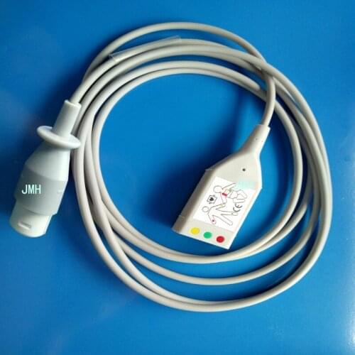 Compatible with Philips(HP) M1735A ,HP 8pin 3 lead ECG trunk cable, IEC or AHA,Use for PHILIPS(HP) leadwire