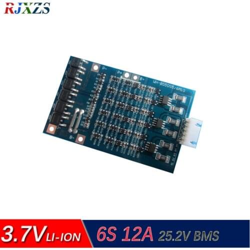 6S 12A 25.2V lipo lithium Polymer BMS/PCM/PCB battery protection circuit board for 6 Packs 18650 Li-ion Battery Cell w/ Balance