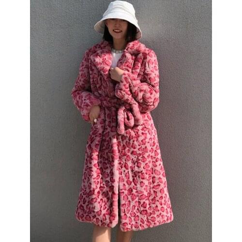 The new winter 2021 women real rex rabbit fur long overcoat