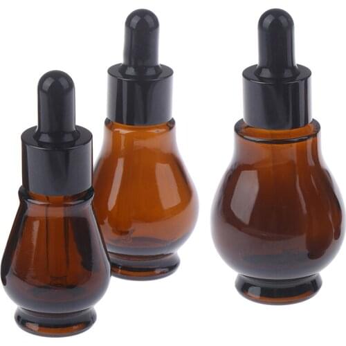 1PC 10/20/30/ml Essential Oil Perfume Empty Container Amber Glass Dropper Bottle Pipette Bottles Refillable