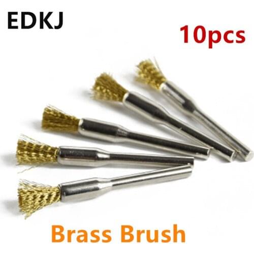 10pcs/lot Mini Brushed Burr Welding Metal Surface Pretreatment Steel Wire Brushes Brass brush Polishing Wheel Nylon Brush Tools