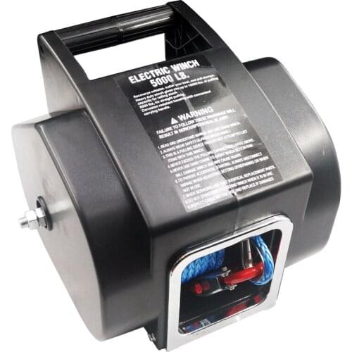 12V 5000lbs marine winch nylon rope/wire rope winch for field rescue