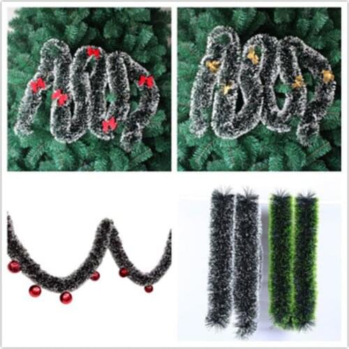 2m Dark Green And White Border Christmas Snowflake Color Stripe Garland Wedding Christmas New Years Day Party Decoration KK14