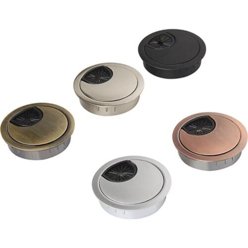 4pcs/Lot Metal Round Wire Hole Cover Zinc Alloy Table Wire Hole Outlet Port For Computer PC Desk Cable Grommet Line Holder 50mm