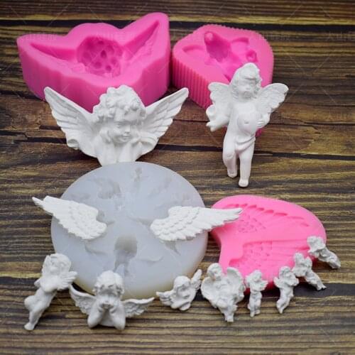 6 Styles Angel Baby Chocolate Candy Silicone Mold Fondant Cake Baking Tools DIY Soap Making Mould Pastry Decorating Molds