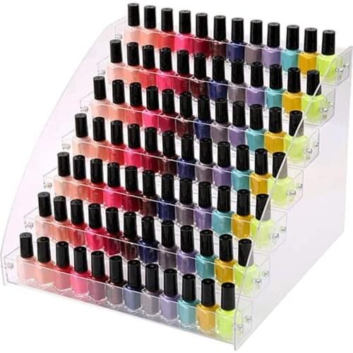 Acrylic Clear Cosmetic Varnish Display Stand Pro4-7 Tiers Removable Nail Polish Rack Holder nail polish organizer
