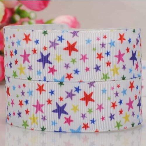 Free shipping 10 yards1"25mm or 1.5" 38mm Color Star printed grosgrain ribbon cute cartoon ribbon DIY party decoration