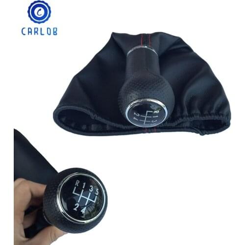 CARLOBr For Volkswagen VW Golf 3 MK3 1992 1993 1994 1995 1996 1997 5 / 6 Speed Car Styling Gear Shift Knob With Gaiter Boot Cove