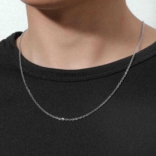 50Cm/60Cm Couple Necklace Men Necklace Stainless Steel Chain Diy Jewelry Accessories Hip Hop Trendy Give Friends Surprise Gift