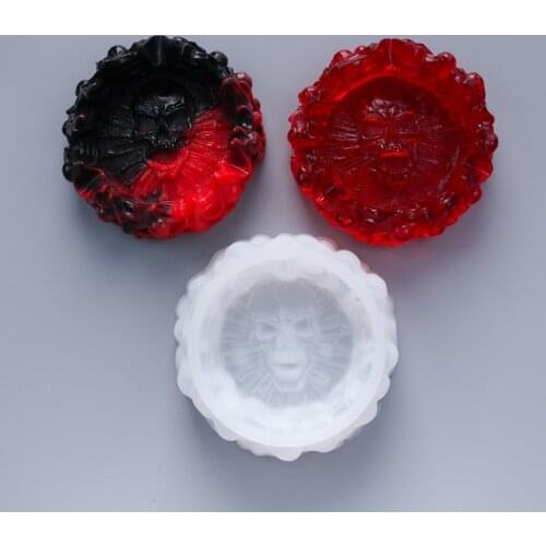 DoreenBeads Fashion Silicone Resin Molds For Jewelry Making Ashtray Skull White Color Accessories DIY Tools 13cm x 13cm, 1 Piece