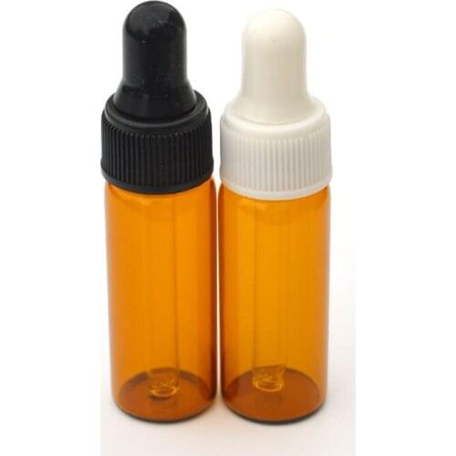 500pcs 5ml Perfume Sample Vial Glass Dropper Bottle For Essential Oil liquid Tiny Portable Amber Bottle