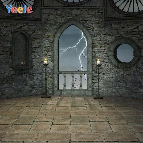 Halloween Vintage Retro Castle Brick Wall Interior Backdrop Vinyl Photography Background For Photo Studio Photophone Photozone