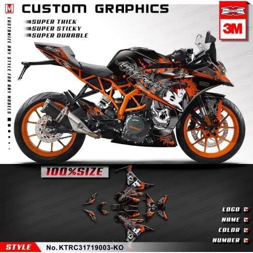 KUNGFU GRAPHICS Racing Motorcycle Full Vinyl Wrap Vehicle Stickers Custom Decal Kit for RC 125 200 RC125 2017 2018 2019 2020