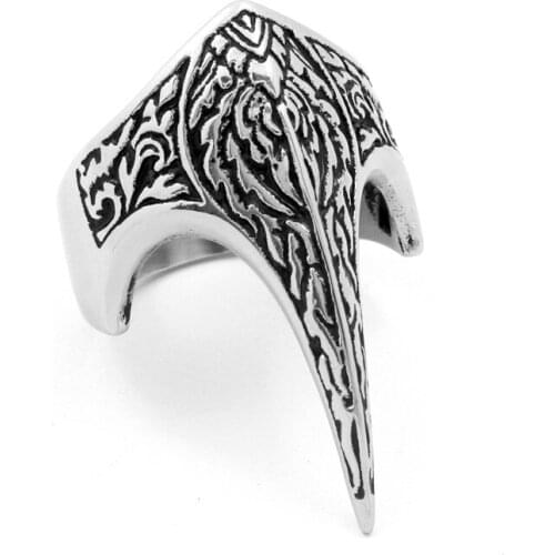 Alternative Eagle Titanium Steel Ring Cool Vintage Men Punk Ring Varved Eagle Ring