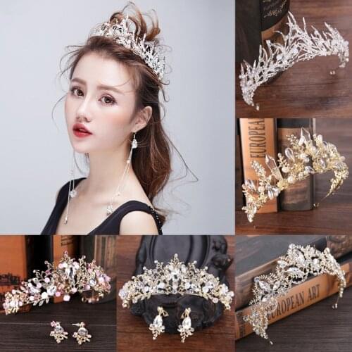 Princess Crystal Rhinestone Crown and Tiaras Headband Queen Bridal Prom Crown Wedding Party Hair Diadem Jewelry Accessories