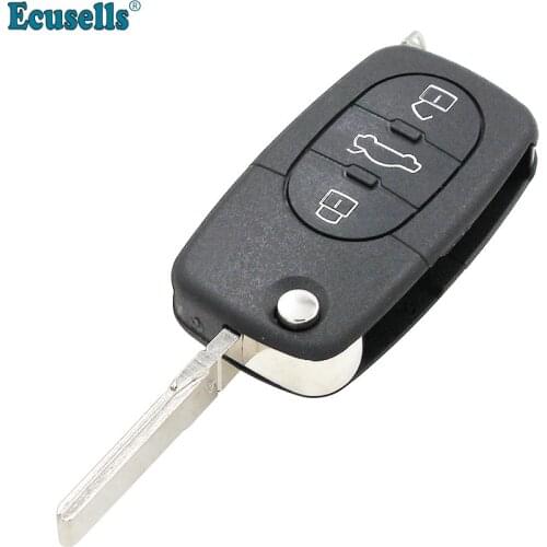 3 Buttons Remote Key Shell housing cover For Audi A3 A4 A6 A8 S4 S6 S8 TT Coupe with small battery holder