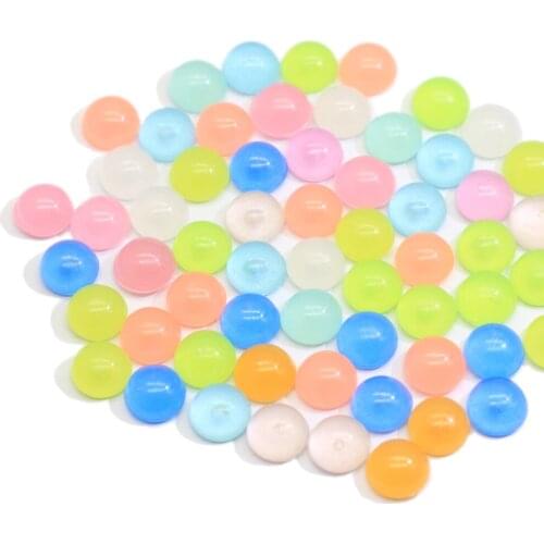 Colorful Acrylic Fishing Loose Beads Luminous Plastic Flat Beads Luminous DIY Jewelry Making Acrylic Beads