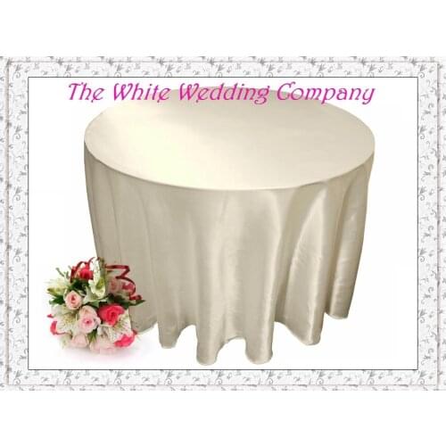10 Premium IVORY 90'' Round Satin tablecloths For Weddings