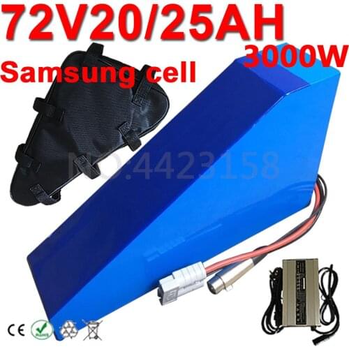 72V 25AH 22AH 21AH 20AH 18AH 15AH 13AH Lithium Battery Use Samsung Cell 72V 3000W 2000W 1500W Electric Bike Scooter Battery