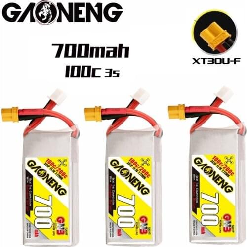 GNB GAONENG 700mah 3S 11.1V XT30 100C 200C RC FPV LiPo Battery Pack graphene for 11.1v drone battery for Rechargeable battery
