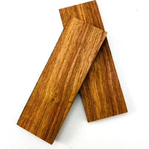2pieces African Yellow Pear Wood for DIY Knife Handle Making Material / Knife Handle Patch Material 120x40x8mm