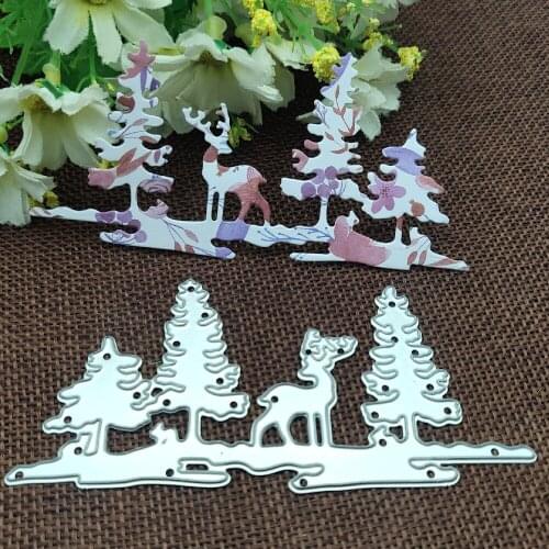 Christmas deer tree Metal stencil mold Cutting Dies decoration scrapbook die cuts Album Paper Craft Embossing DIY Card Crafts