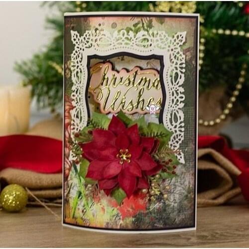 Mmao Crafts Metal Steel Cutting Dies Christmas leaf square frame Stencil For DIY Scrapbooking Paper/photo Cards Embossing Dies