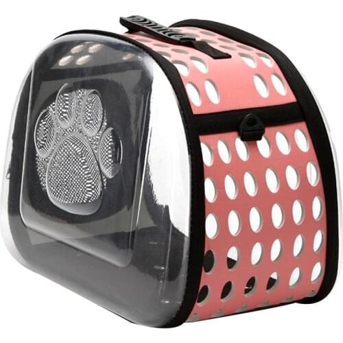 Fashion Dogs Portable Foldable Breathable Light Transparent Handbag Carrier Shoulder Pet Travel Bag