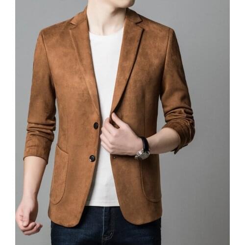 Men Elegant Khaki Black Blazers Spring Autumn Smart Casual Notched Collar Single-Breasted Jacket Suit Male Business Fit Outfits