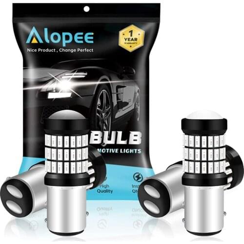 4-Pack Super Bright Red 1157 BAY15D 1016 1034 7528 2057 2357 AK-4014 60 SMD LED Light Bulbs 9V-18V-DC for Tail Brake Stop Lights