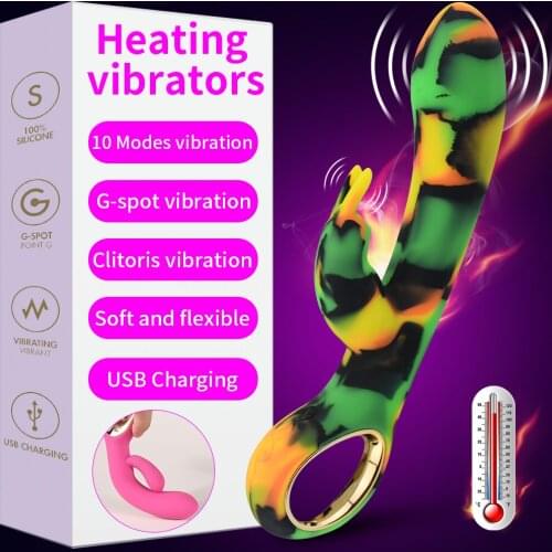 Heating USB Charging Women Masturbation G-Spot Clitoris Stimulation Powerful Rabbit Vibrators No Sound Couples Sex Toys Fidget