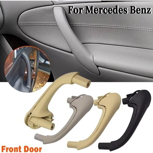 For Mercedes For Benz W203 C-Class Alpaca Gray/Black Car Front Left/Right Interior Inner Door Pull Carrier Covers Handles Trim
