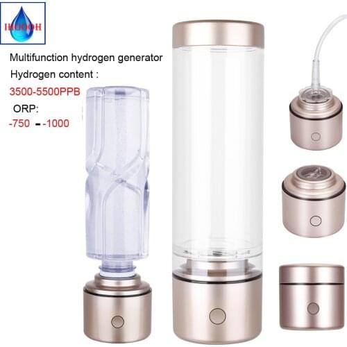 High Hydrogen Rich Nanometre Water Bottle SPE Electrolytic Ion Membrane Portable Multifunctional Alkaline H2 Generator IHOOOH