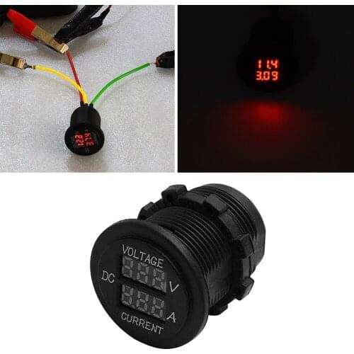 Voltage Panel Meter Digital LED Display Motorcycle Voltmeter Waterproof Gauge Current for Electromobile Motorcycle Car