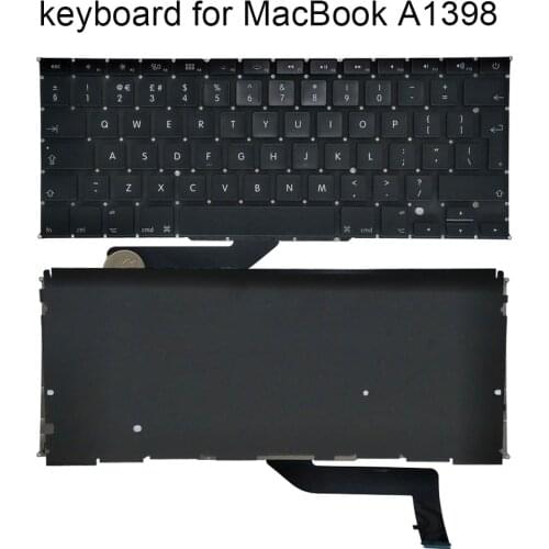 New UI backlight keyboard for Macbook Pro Retina 15.4 inch A1398 laptop MC975 MC976 ME664 Mid 2012-2015 computers keyboards sale