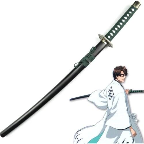 BLEACH Aizen Sousuke Kyoukasuigetsu Wooden Sword Zanpakutou Weapon Props for Anime Show and Chrismas New Year Party