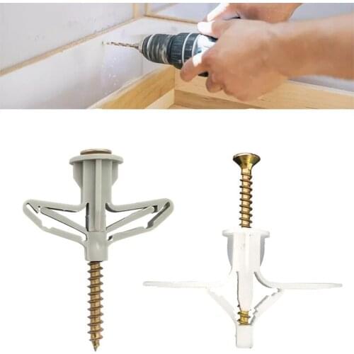 100pcs Plastic expansion tube Self drilling anchors screw Kit Curtain Gypsum Board hollow wall Fixings Home improvement hardware