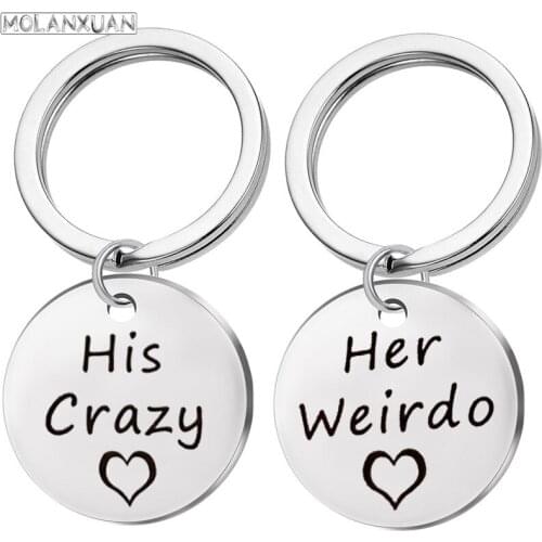 Couple Gift Keychain, His Crazy Her Weird Couple Gift Keychain, Gift for Girlfriend, Boyfriend, Wife, Husband Anniversary Gift